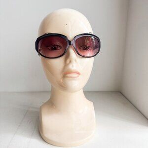 Oliver Peoples " La Donna" Oval Wrap Around Burgundy Purple Sunglasses